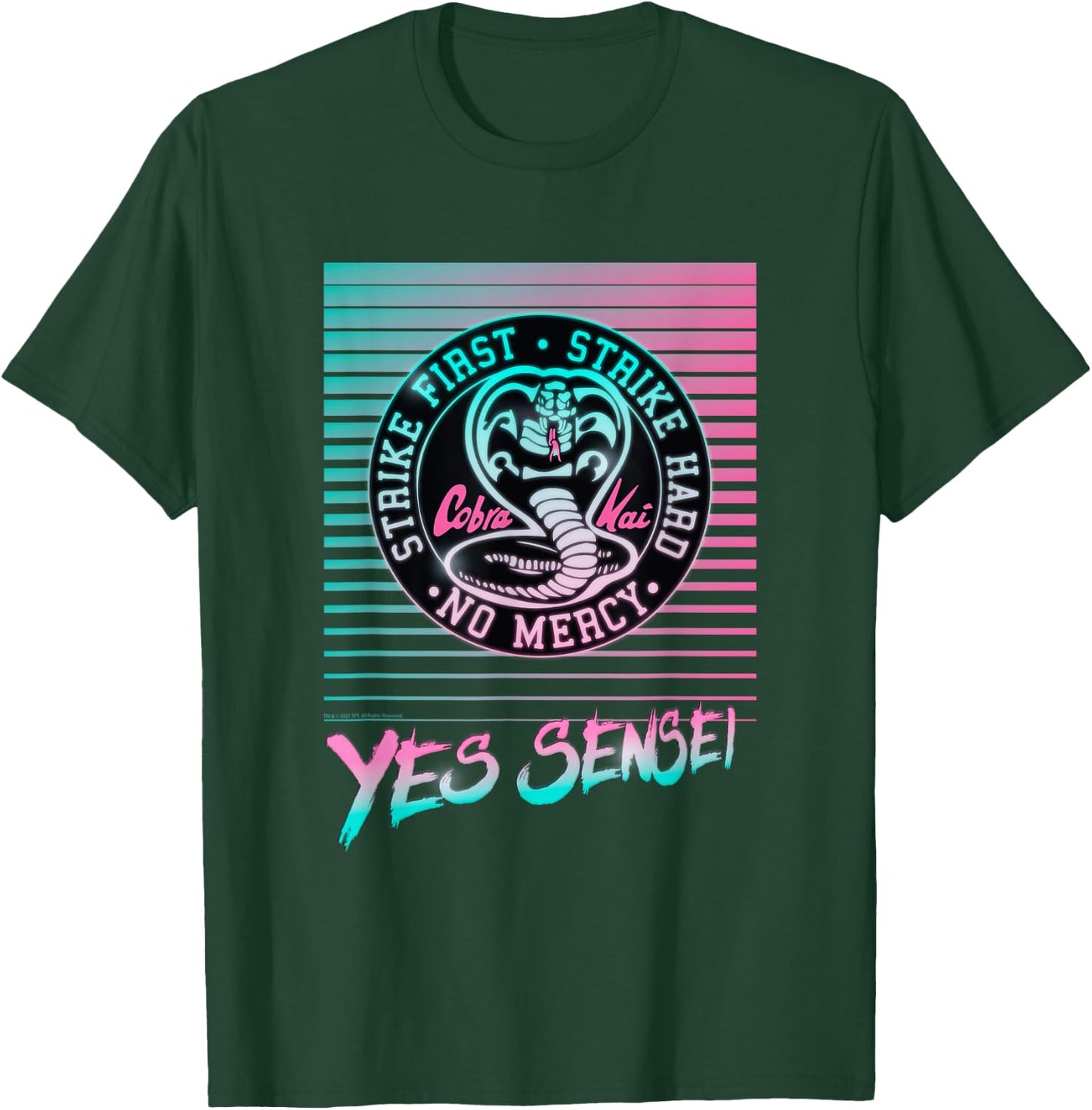 Cobra Kai Yes Sensei Retro Neon T-Shirt - T-Shirt | Forest