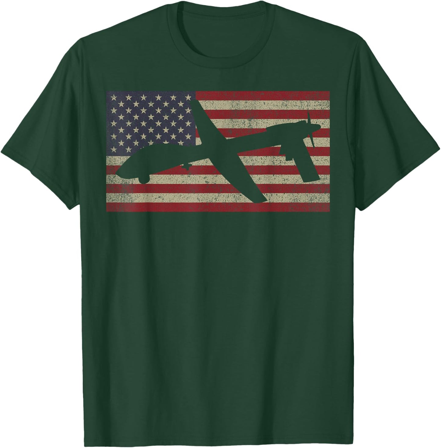 MQ-1C Gray Eagle Combat UAV Drone USA Flag Gift Women Kids Men T-Shirt - T-Shirt | Forest