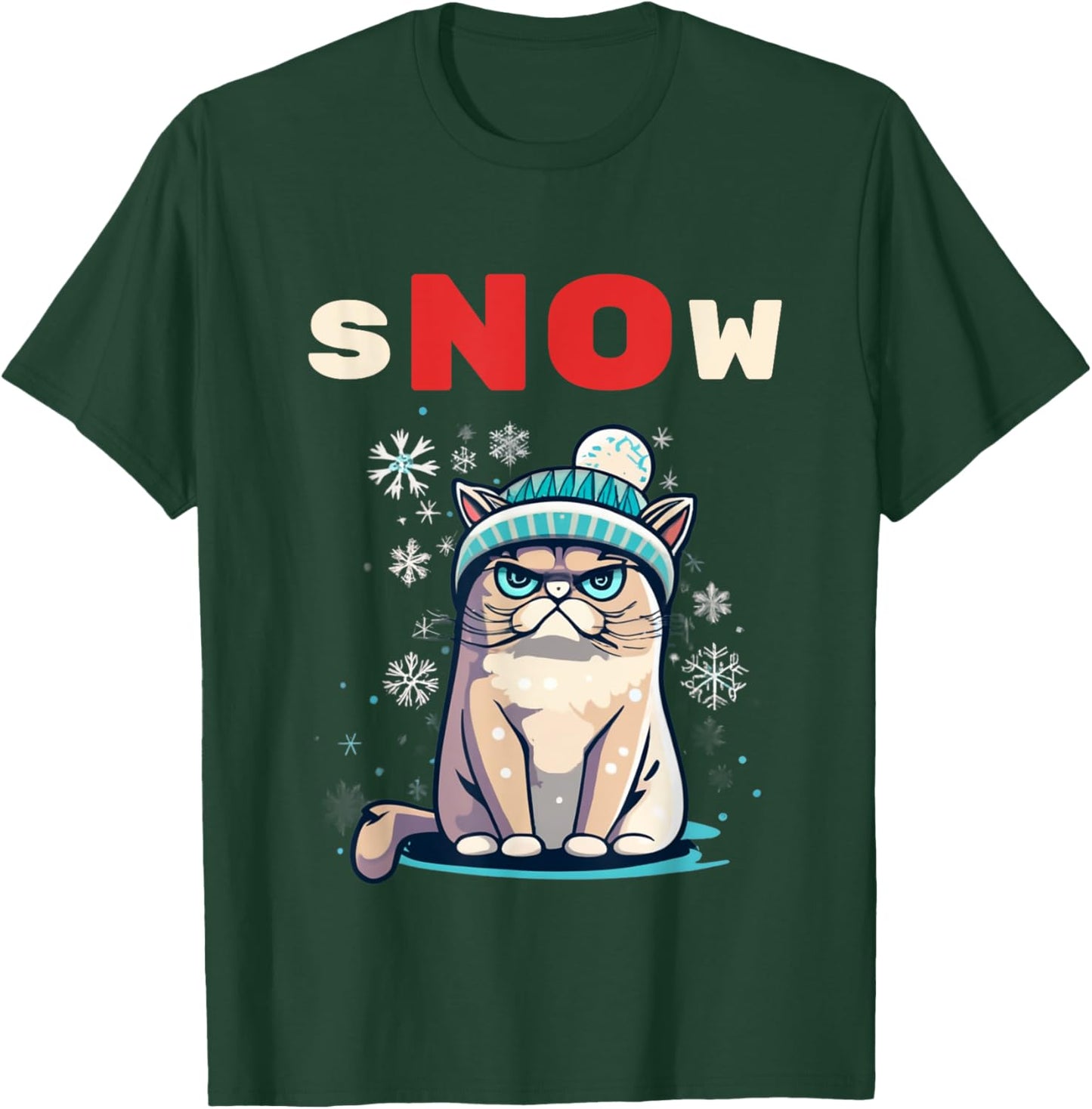 Snow Hater I Don't Do Winter Always Freezing Cat Hate Cold T-Shirt - T-Shirt | Forest