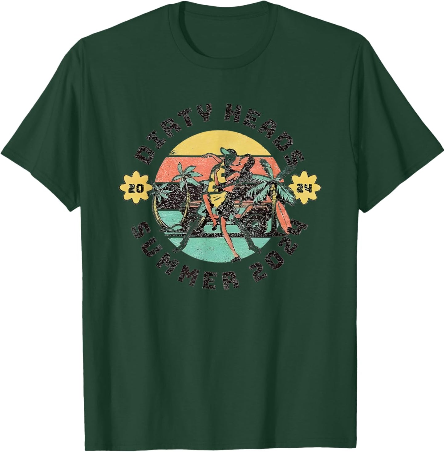 Dirty Heads Retro Summer 2024 Men Women T-Shirt - T-Shirt | Forest
