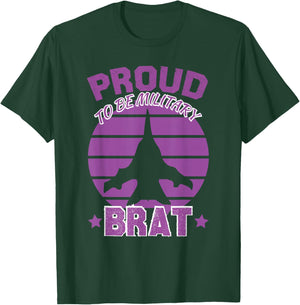 Proud To Be Military Brat Military Kids Awareness T-Shirt - T-Shirt | Forest