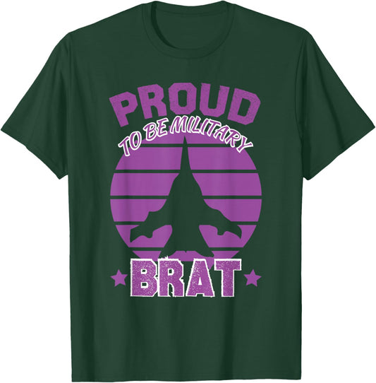 Proud To Be Military Brat Military Kids Awareness T-Shirt - T-Shirt | Forest