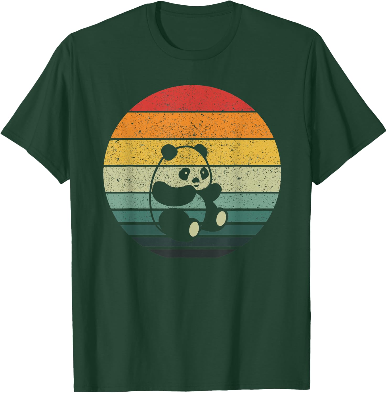 Panda Vintage Retro Sunset 60s 70s style T-Shirt - T-Shirt | Forest