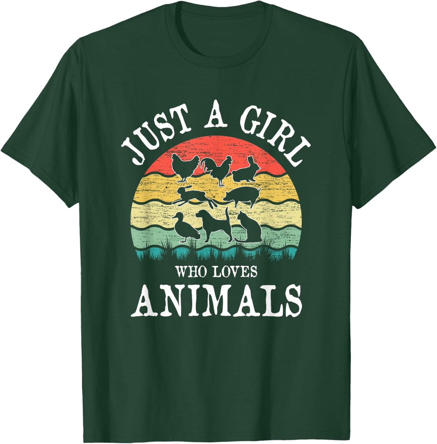 Just A Girl Who Loves Animals T-Shirt - T-Shirt | Forest