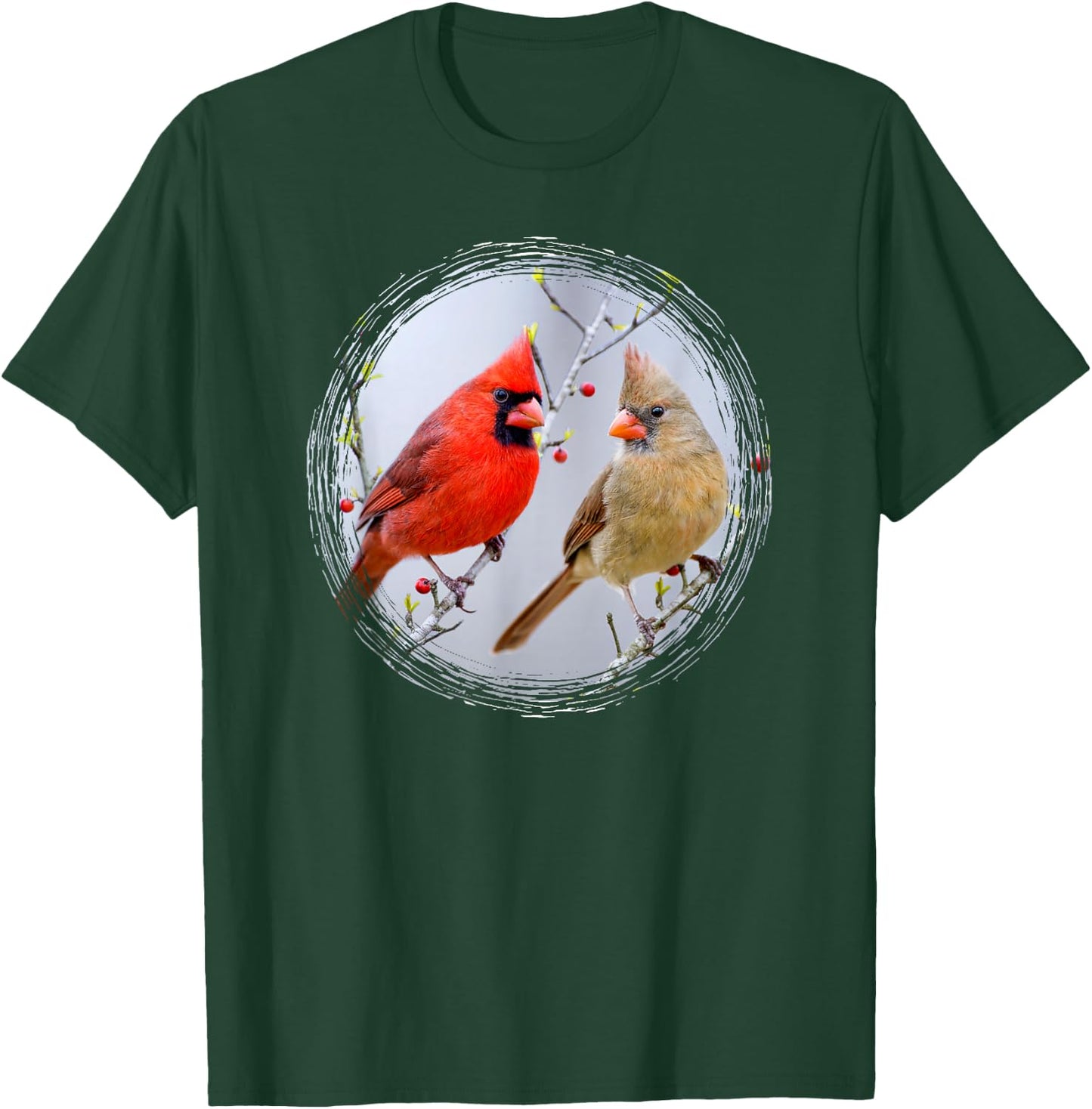 Red Cardinals Birds Birdwatching Bird Nerds Lovers Nature T-Shirt - T-Shirt | Forest