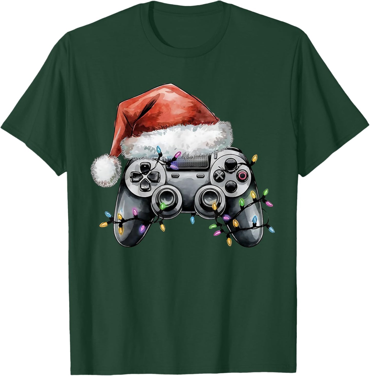 Christmas Video Gamer Controller Xmas Gaming Men Boys Kids T-Shirt - T-Shirt | Forest