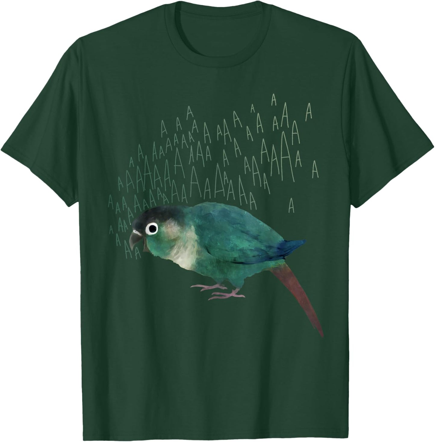 Screaming Turquoise Green Cheek Conure T-Shirt - T-Shirt | Forest