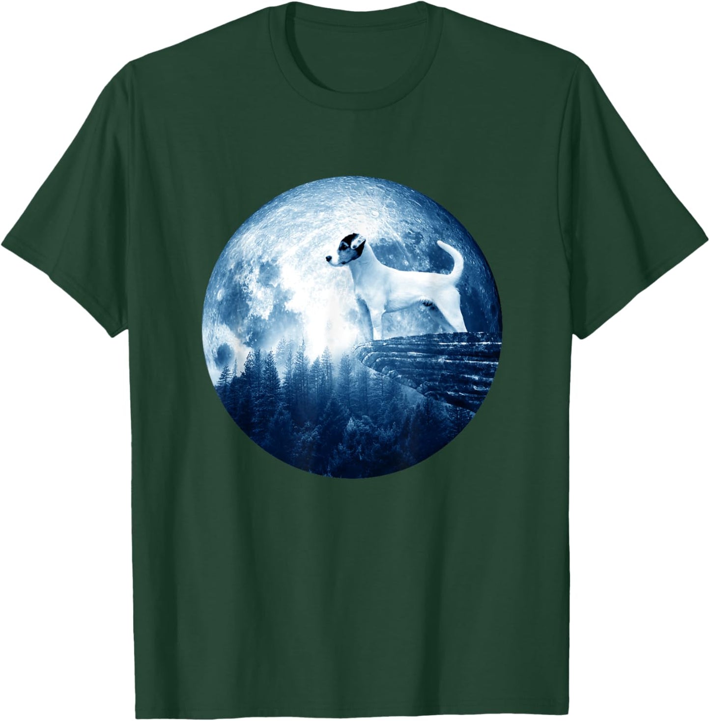 Parson Russell Terrier Dog Moon Dog Mom Dad Dog Lovers T-Shirt - T-Shirt | Forest