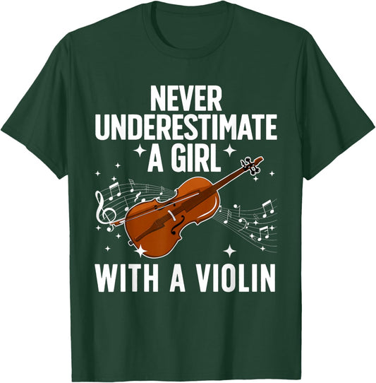 Best Violin Art Girls Violin Player Viola Lover T-Shirt - T-Shirt | Forest