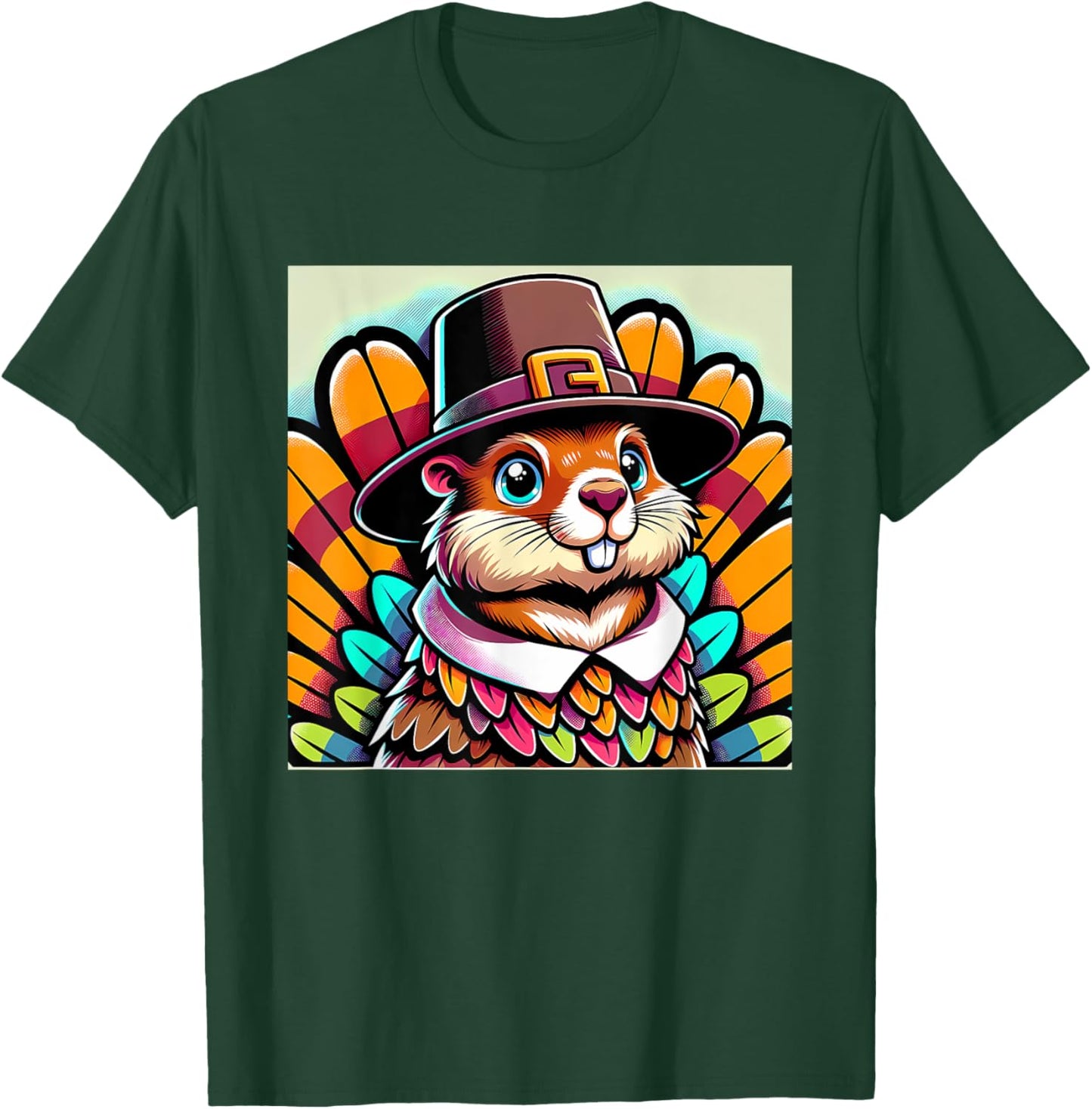 Humor Thanksgiving Turkey Groundhog T-Shirt - T-Shirt | Forest