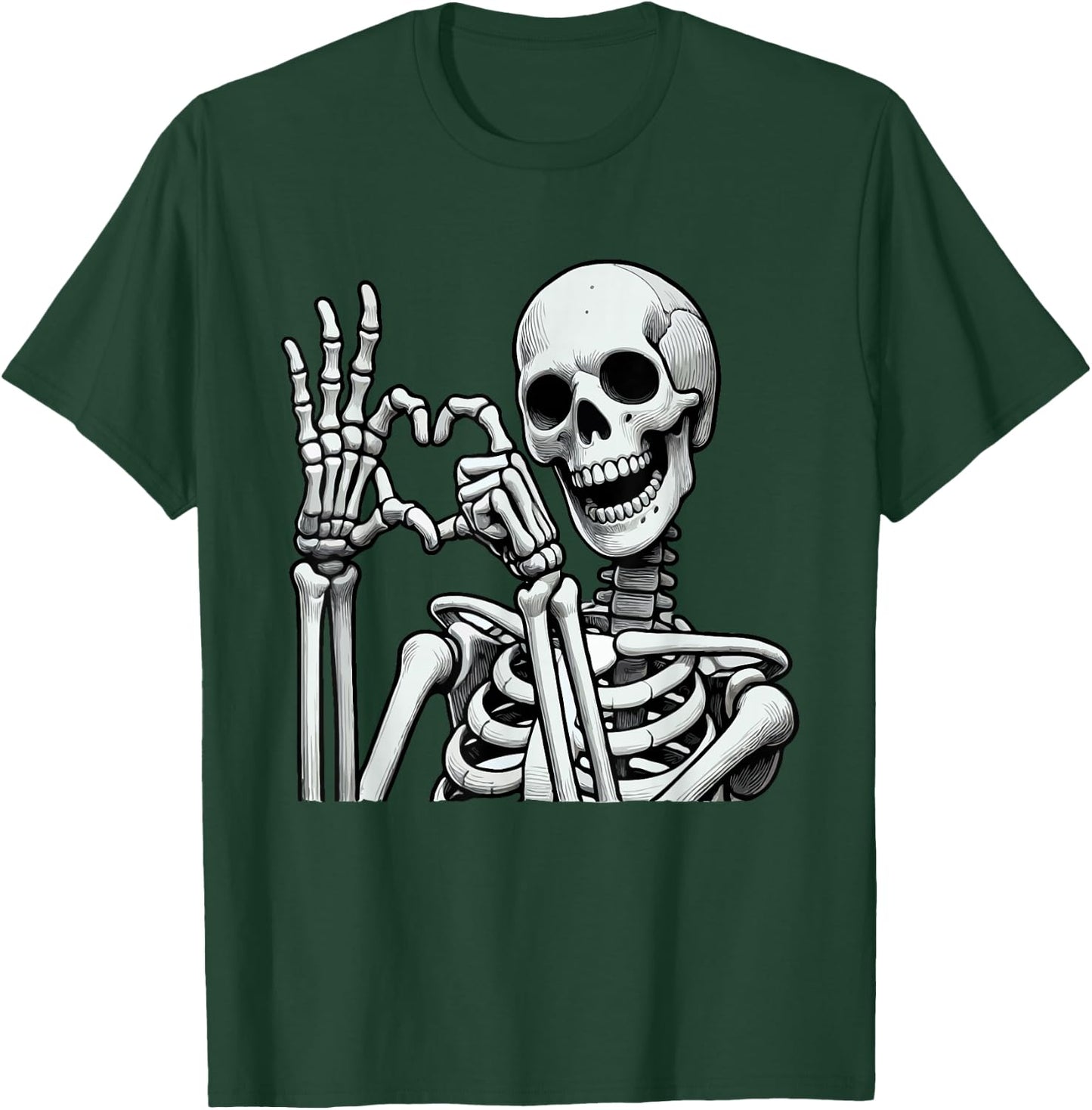 Skeleton Love Hands Halloween Finger Heart Sign T-Shirt - T-Shirt | Forest