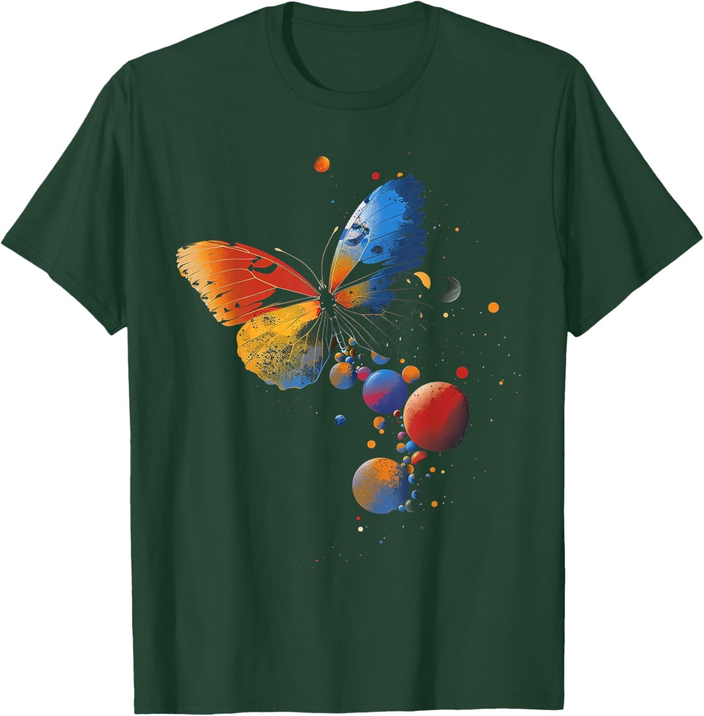 Butterfly Planets Geometric Colorful Animal Art Butterfly T-Shirt - T-Shirt | Forest