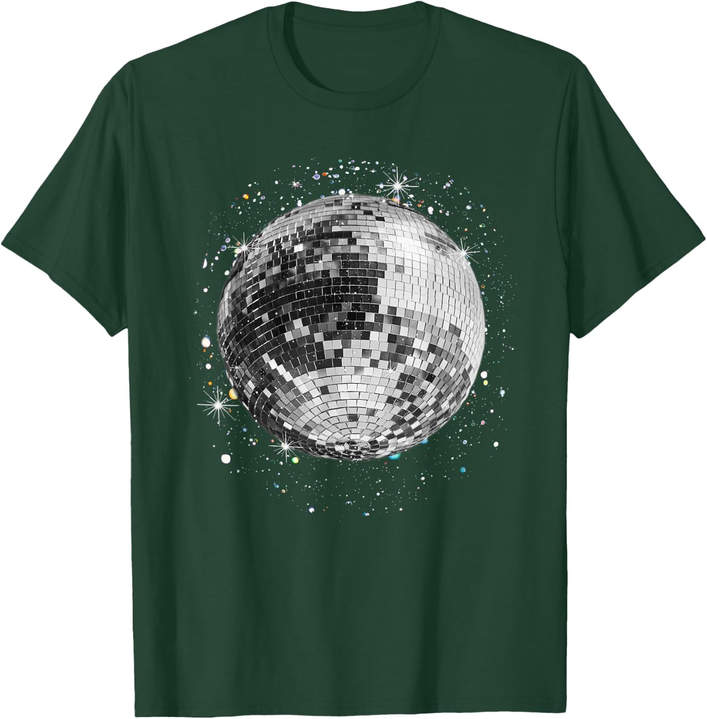 Black and White Disco Ball Club Retro T-Shirt - T-Shirt | Forest