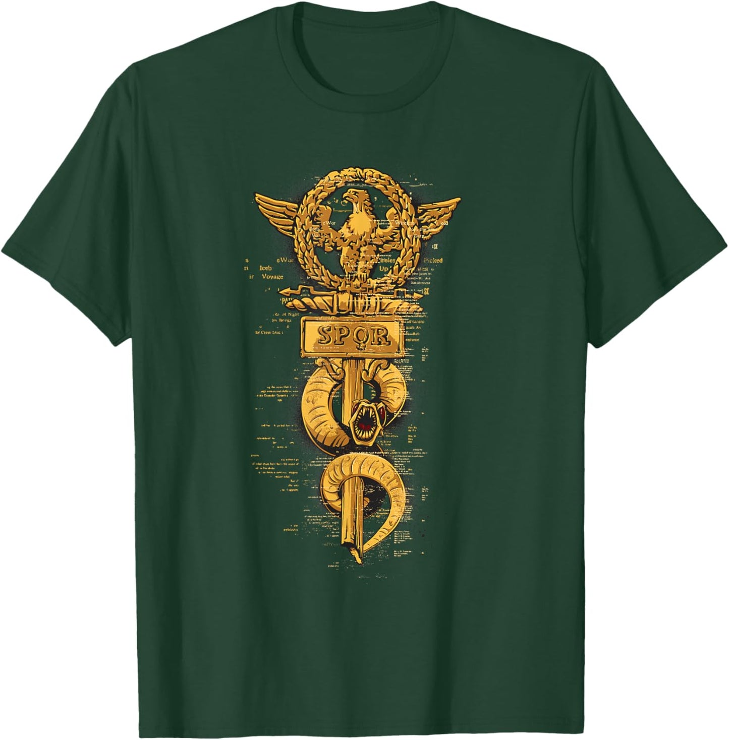 S.P.Q.R. Senatus Populusque Romanus War Banner Eagle Design T-Shirt - T-Shirt | Forest