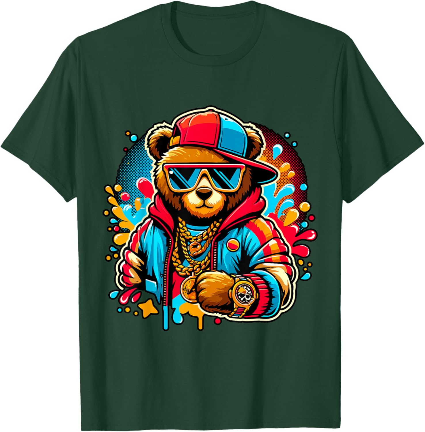 Cool Hip Hop Teddy Bear T-Shirt - T-Shirt | Forest