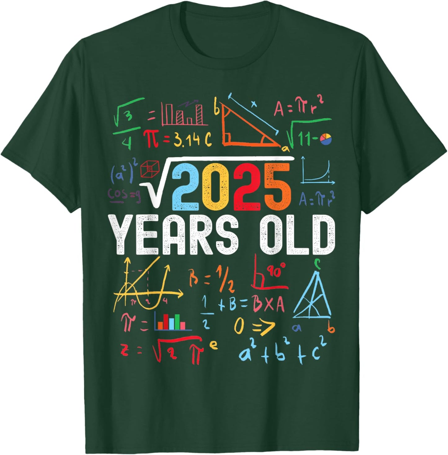 Square Root of 2025 45th Birthday 45 Years Old Birthday T-Shirt - T-Shirt | Forest