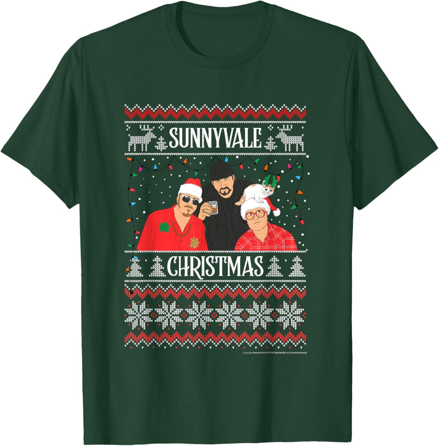 Trailer Park Boys Sunnyvale Christmas Ugly Sweater T-Shirt - T-Shirt | Forest