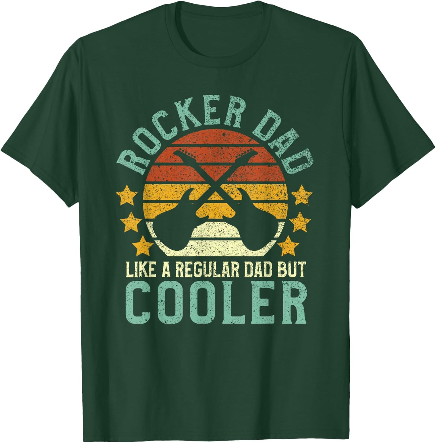 Rocker Dad Funny Rock and Roll Lover Guitarist Father T-Shirt - T-Shirt | Forest