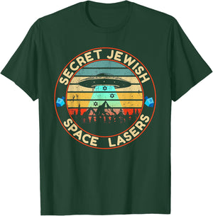 Jewish Space Laser Secret UFO Universe Vintage Dreidel Stars T-Shirt - T-Shirt | Forest