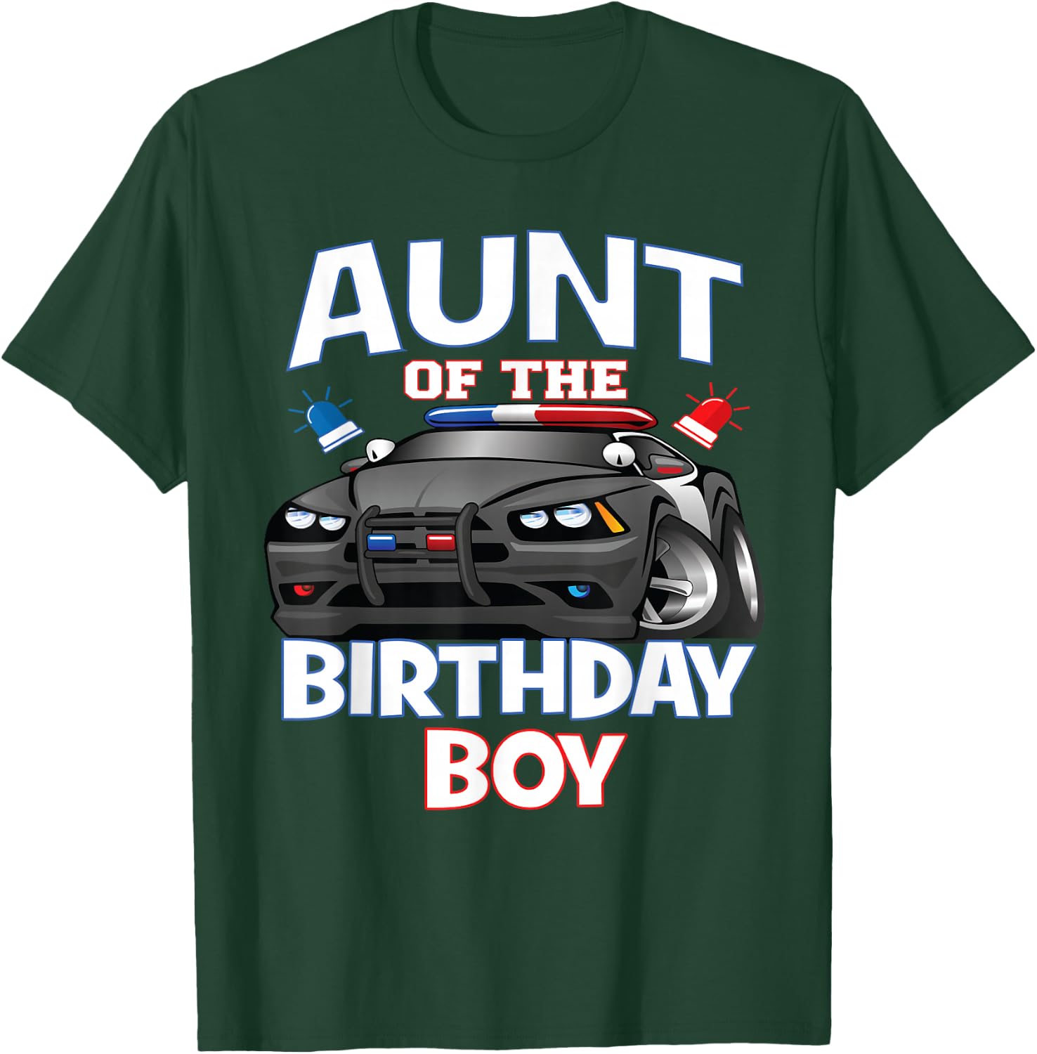 Aunt Of The Birthday Boy Policeman Officer Party T-Shirt - T-Shirt | Forest