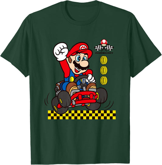 Mario Kart Gold Coin Vintage Race Car Mario T-Shirt - T-Shirt | Forest