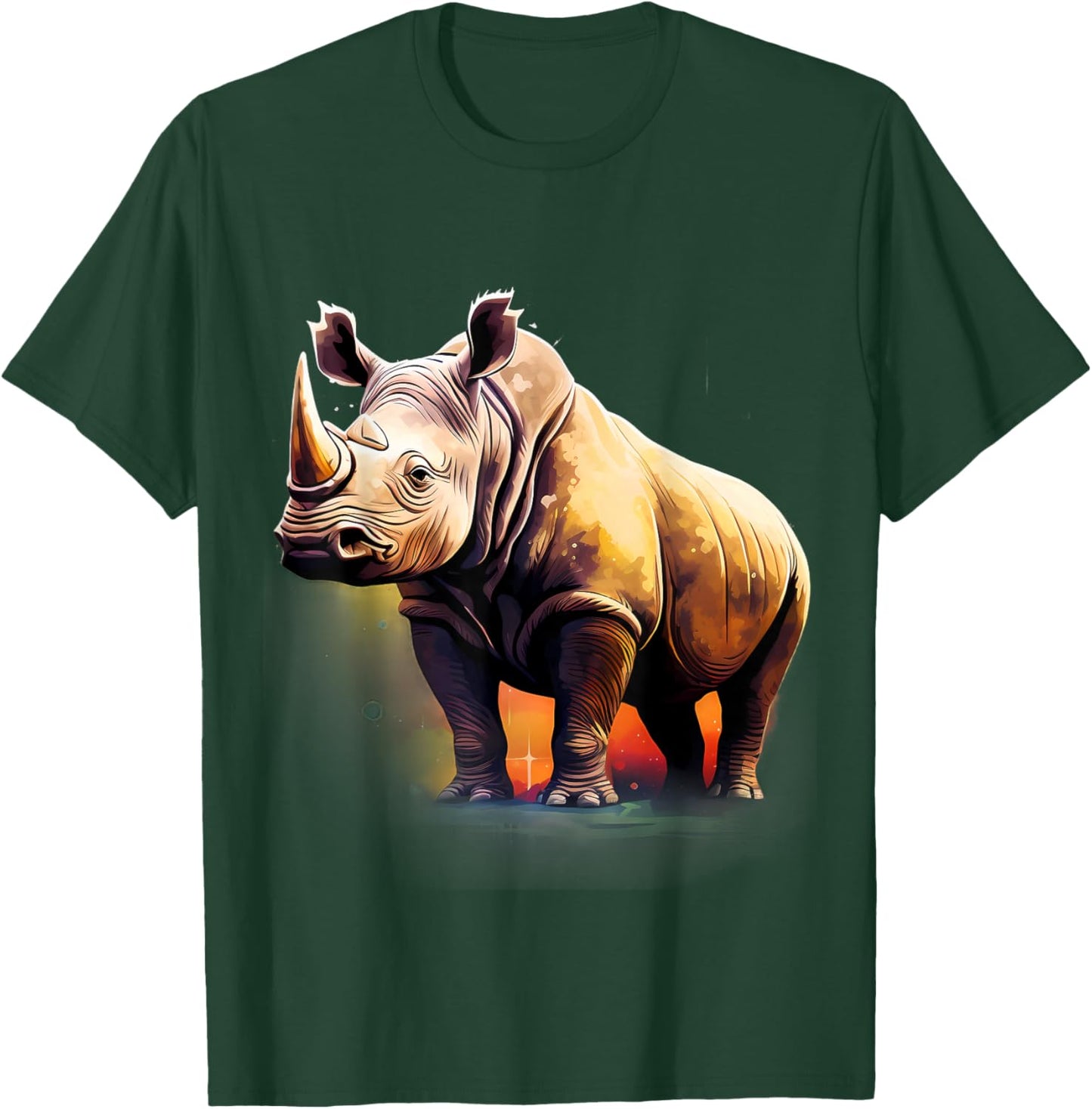 Rhino Artwork Wildlife Rhinoceros African Animal Lovers T-Shirt - T-Shirt | Forest