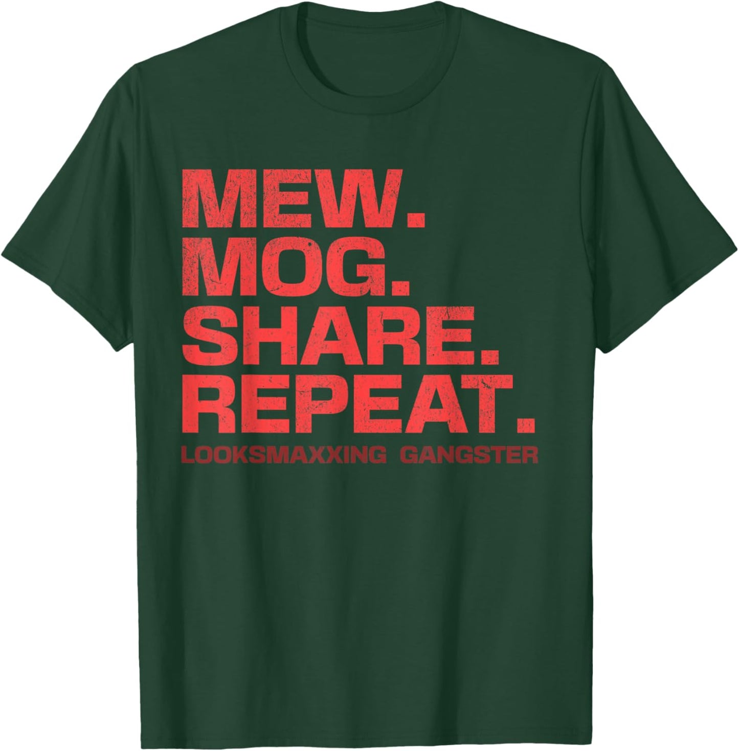 Stupid Funny Saying LooksMaxxing Meme Mew Mog Share Repeat T-Shirt - T-Shirt | Forest