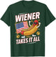 Wiener Takes It All Hot Dog USA Flag Fun T-Shirt - T-Shirt | Forest