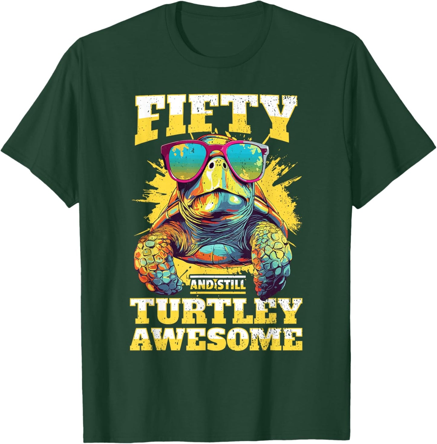 Tortoise 50th Birthday Turtle Age 50 Years T-Shirt - T-Shirt | Forest