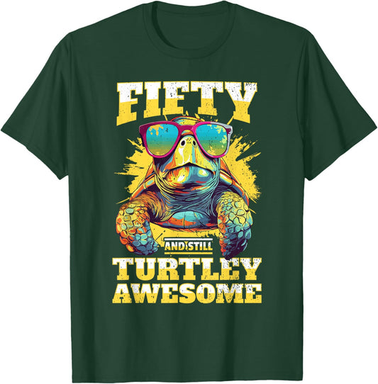 Tortoise 50th Birthday Turtle Age 50 Years T-Shirt - T-Shirt | Forest