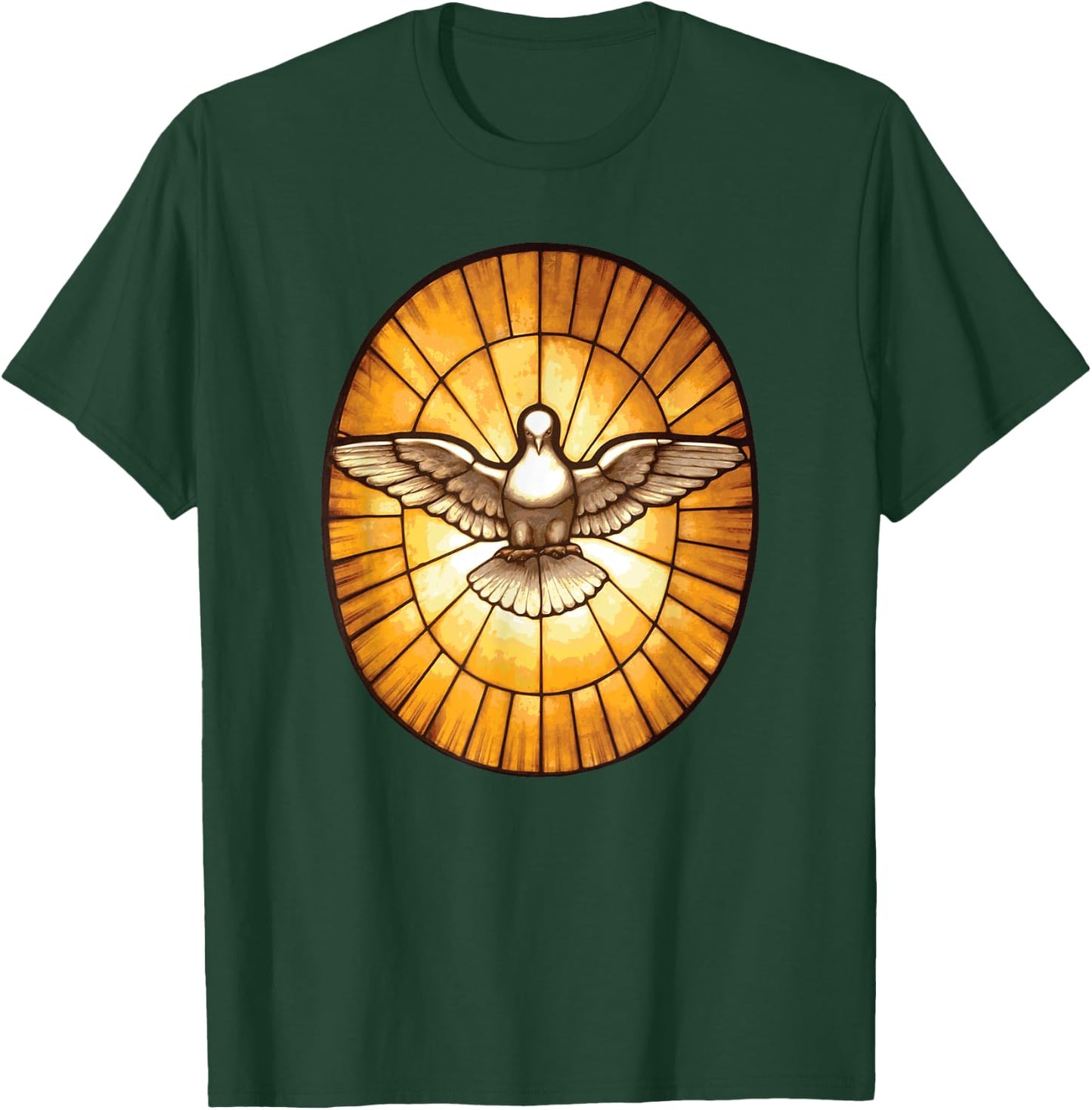 Holy Spirit Dove from St. Peter's Basilica Catholic T-Shirt - T-Shirt | Forest