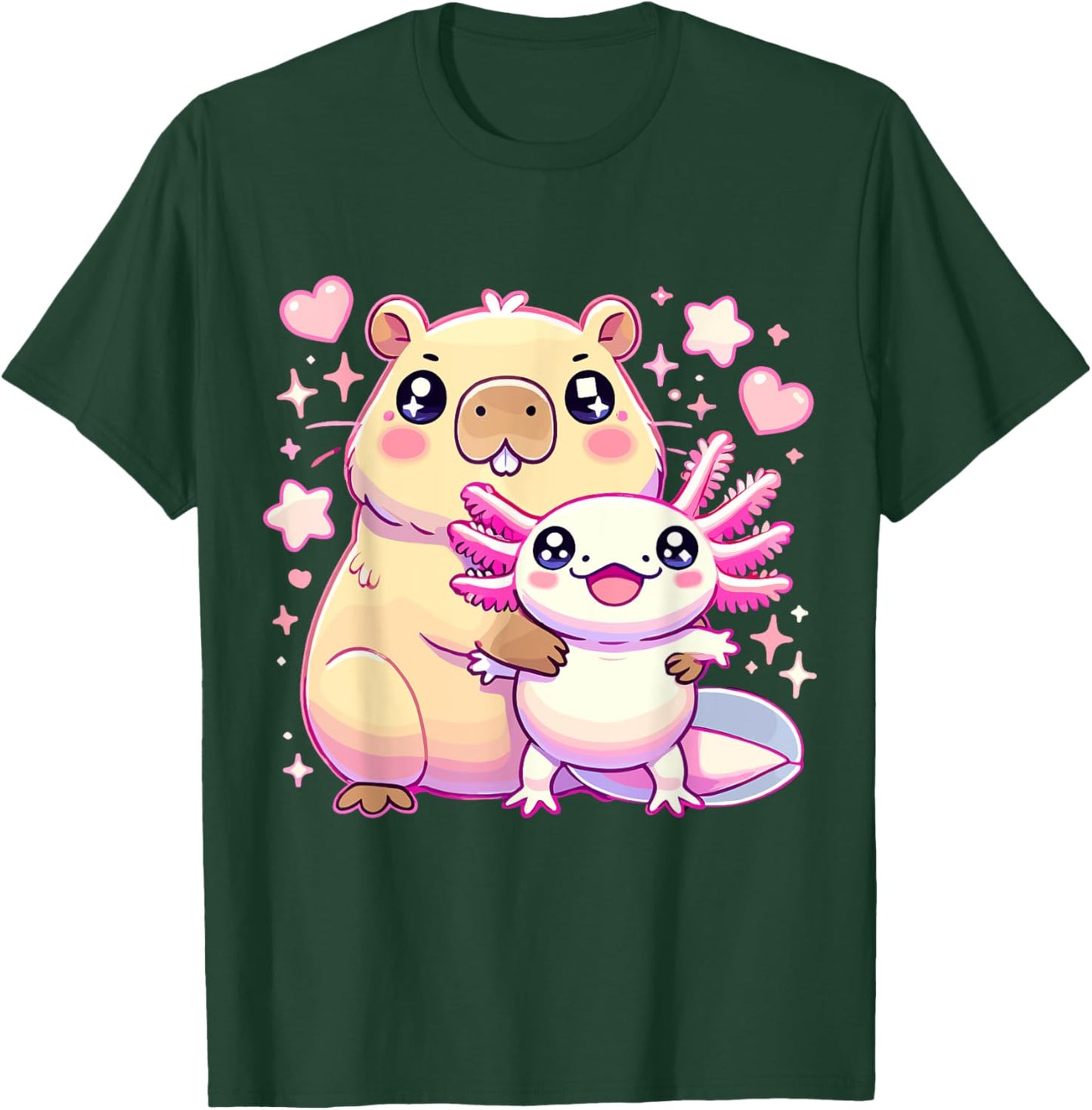 Capybara and Axolotl T-Shirt - T-Shirt | Forest