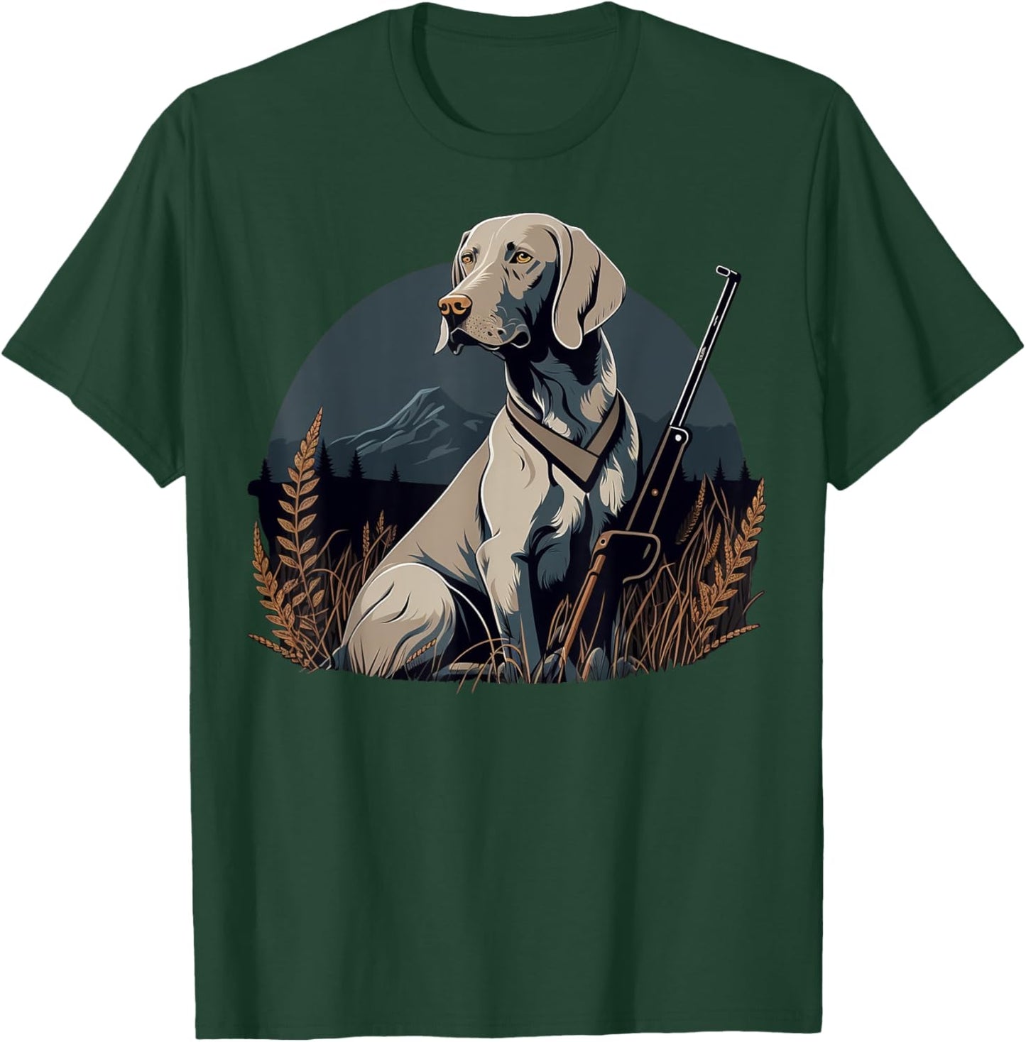 Weimaraner Hunter on Weimaraner Game Hunting T-Shirt - T-Shirt | Forest