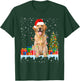 Santa Golden Retriever Dog Christmas Lights Xmas Pajamas Men Women Kids T-Shirt - T-Shirt | Forest