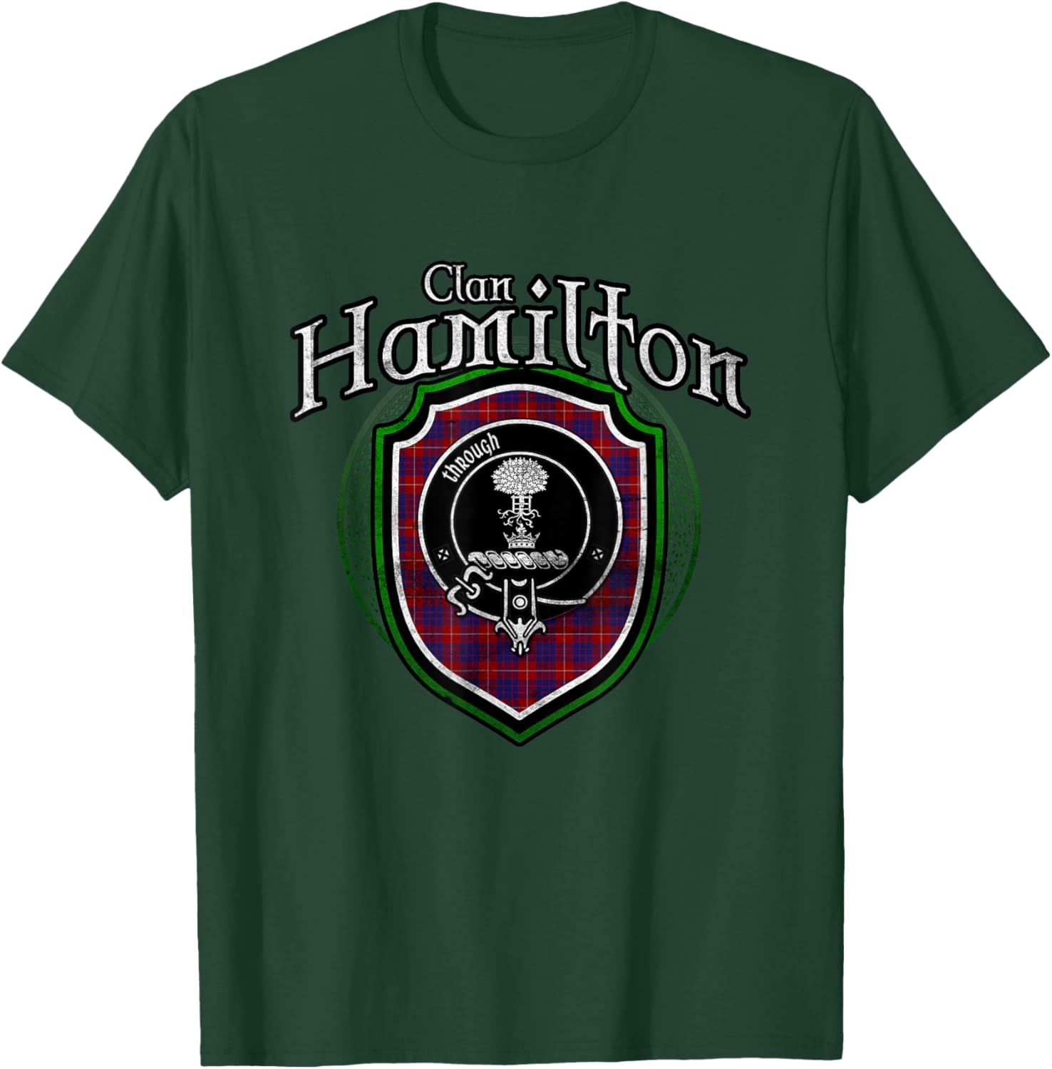 Hamilton Clan Emblem | Scottish Family Badge of the Hamilton Clan T-Shirt - T-Shirt | Forest