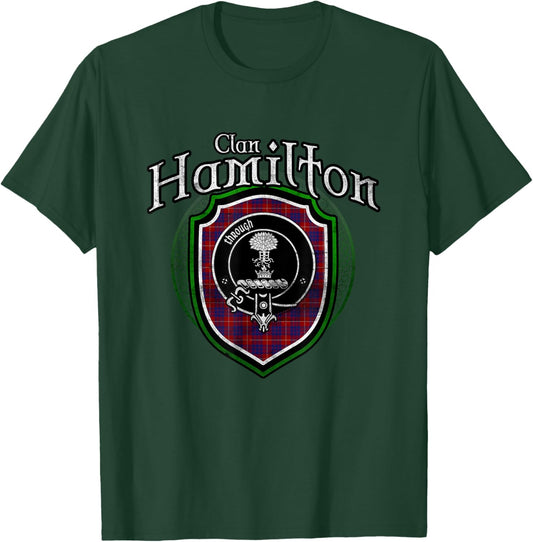 Hamilton Clan Emblem | Scottish Family Badge of the Hamilton Clan T-Shirt - T-Shirt | Forest