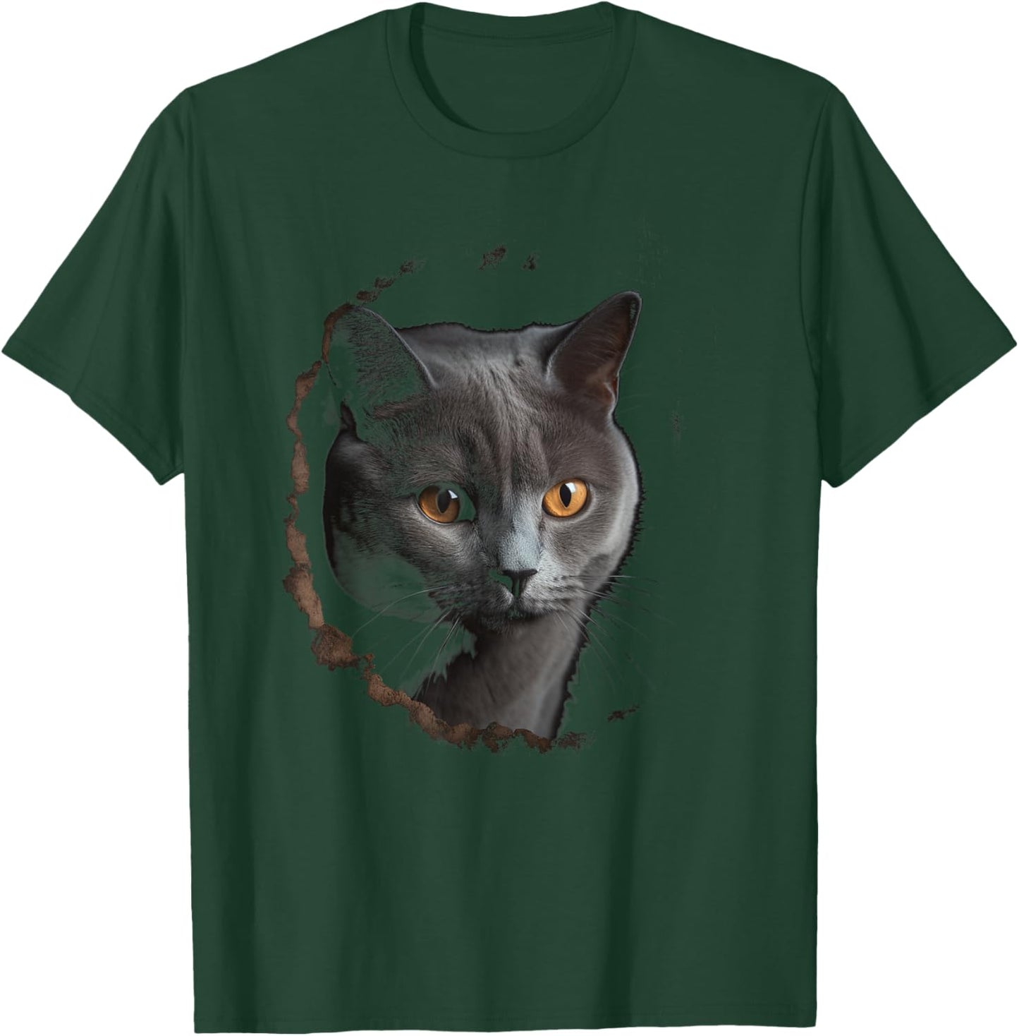 Chartreux Cat Eyes Kitty Kitten Cat Artwork Cat Face T-Shirt - T-Shirt | Forest