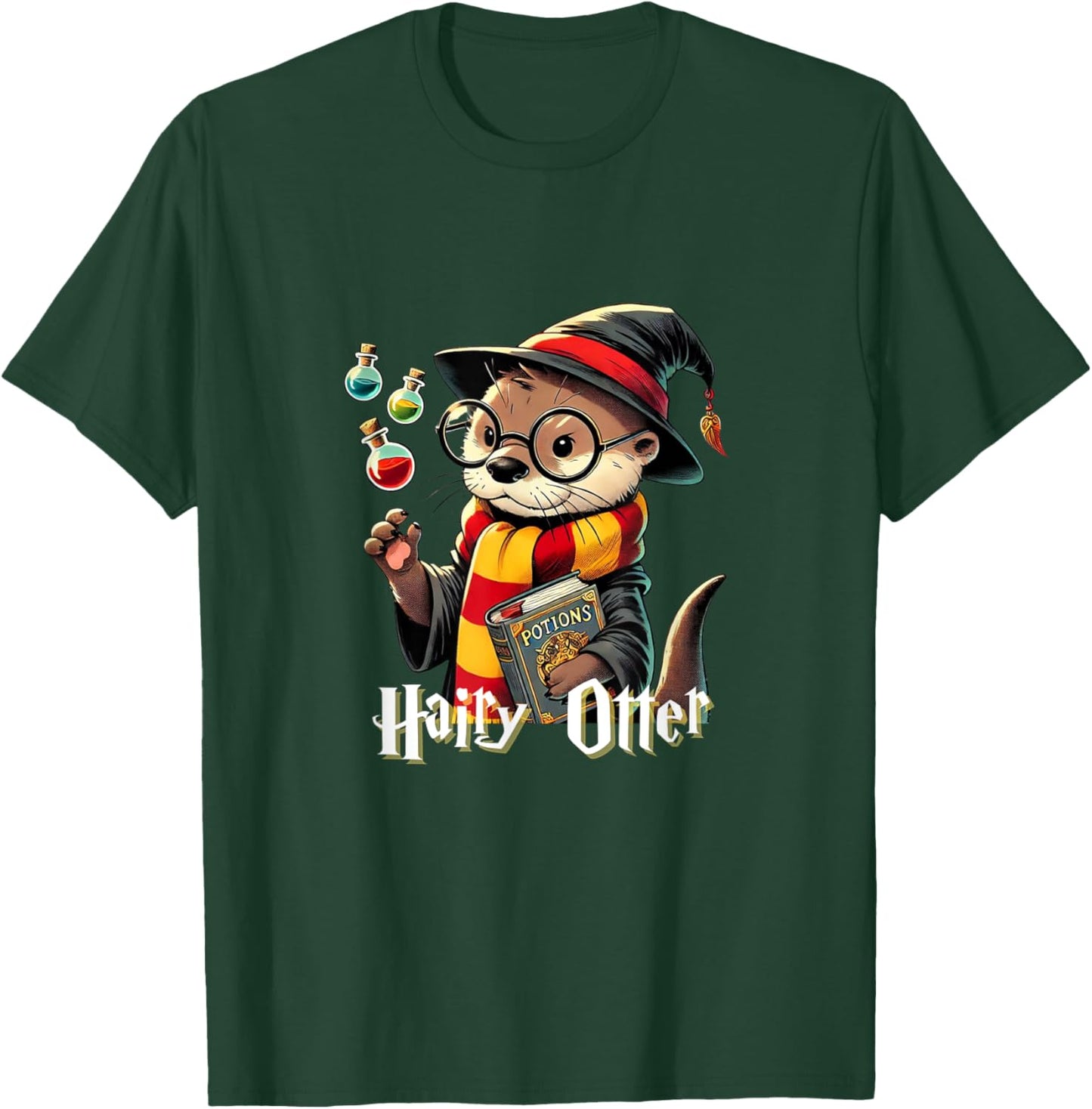 Hairy Otter - Funny Wizard T-Shirt - T-Shirt | Forest
