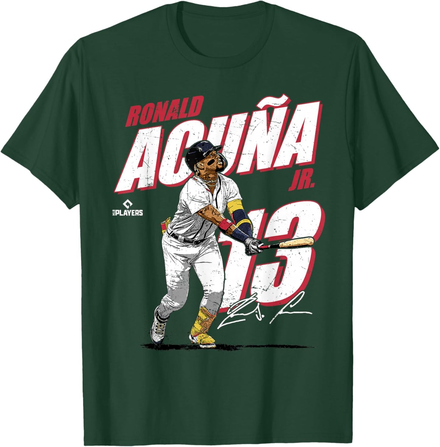 Ronald Acuna Jr. | Atlanta Baseball MLB Players | MLBRAC3001 T-Shirt - T-Shirt | Forest