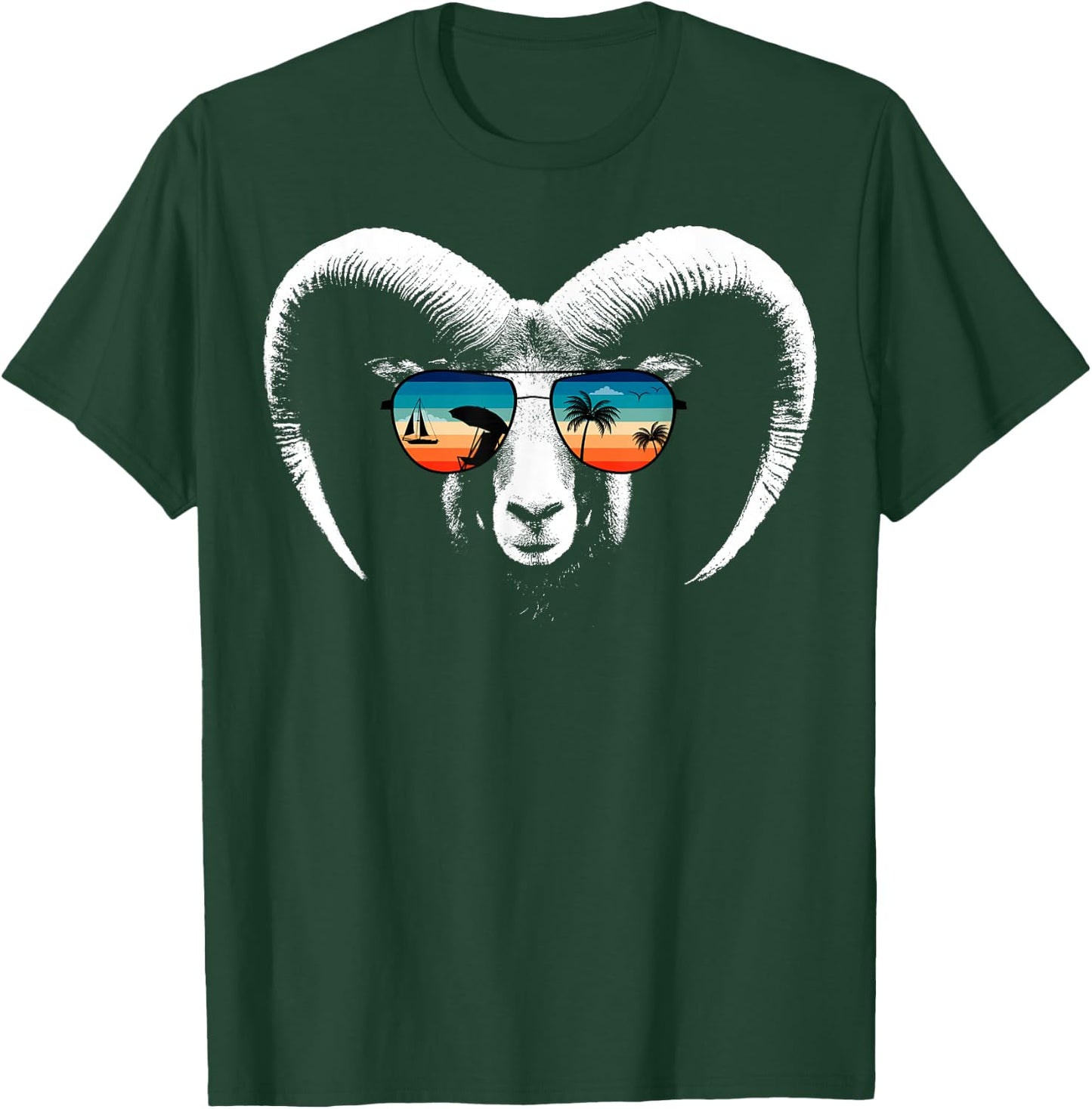 RAM Shirts With Glasses Sunglasses Retro Style T-Shirt - T-Shirt | Forest