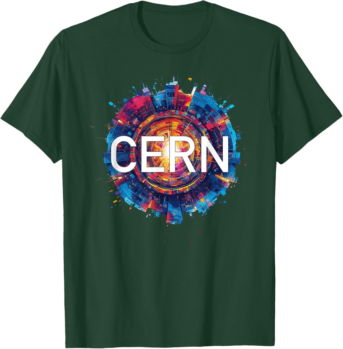 CERN Collider Abstract Hadron Enthusiast T-Shirt - T-Shirt | Forest