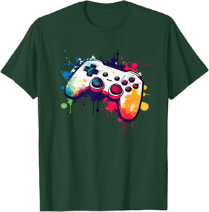 Control All The Things Video Game Controller Gamer Boys Men T-Shirt - T-Shirt | Forest