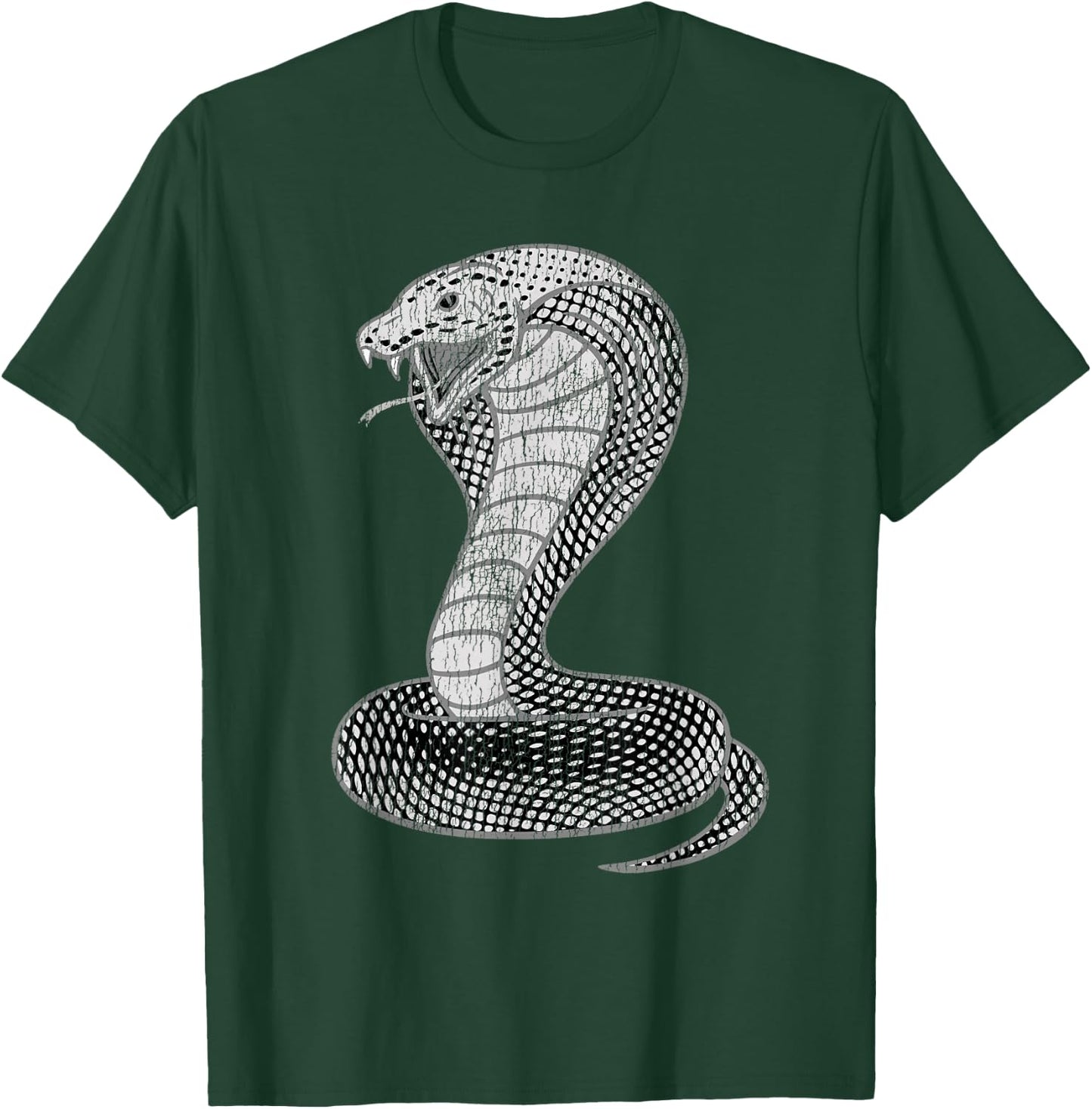 Vintage Distressed King Cobra Power Snake Muscle Car Karate T-Shirt - T-Shirt | Forest