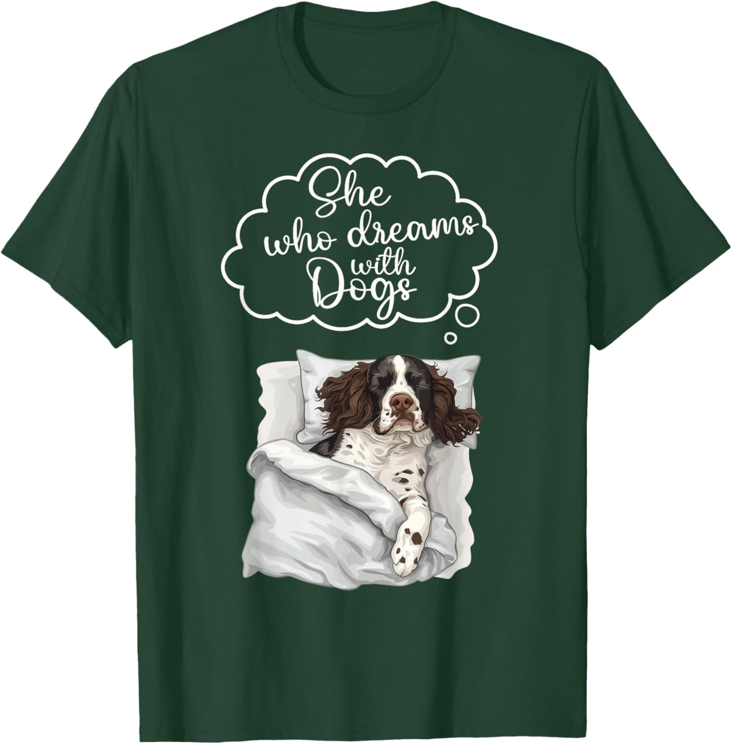 English Springer Spaniel Dog Nightgown Pajama T-Shirt - T-Shirt | Forest