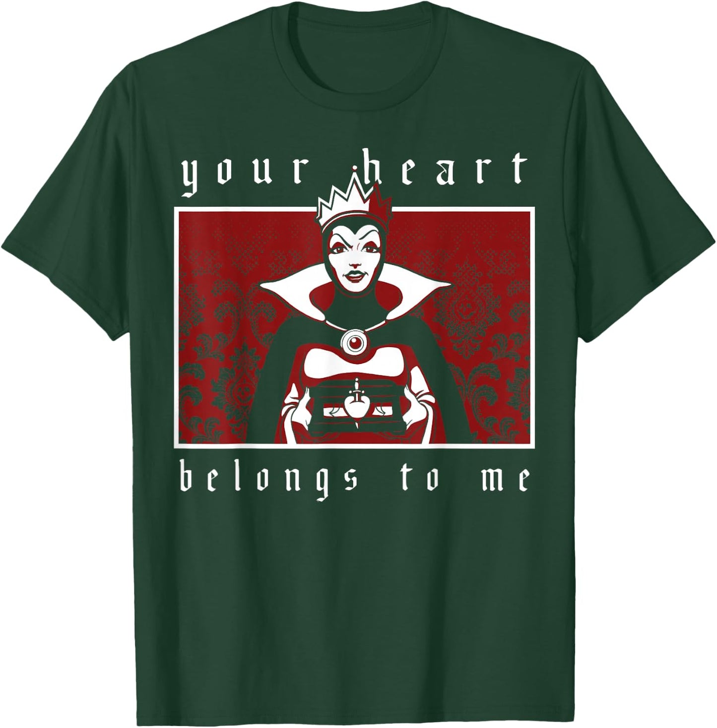 Disney Villains Valentine's Day Evil Queen Heart Portrait T-Shirt - T-Shirt | Forest