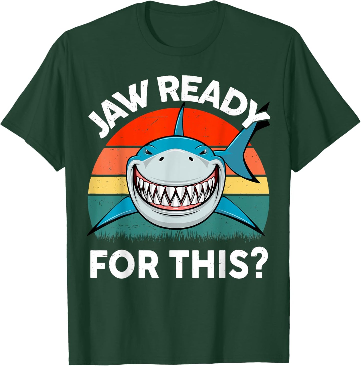 Great White Shark Jaw Ready For This? Toddler Boy Funny Kids T-Shirt - T-Shirt | Forest