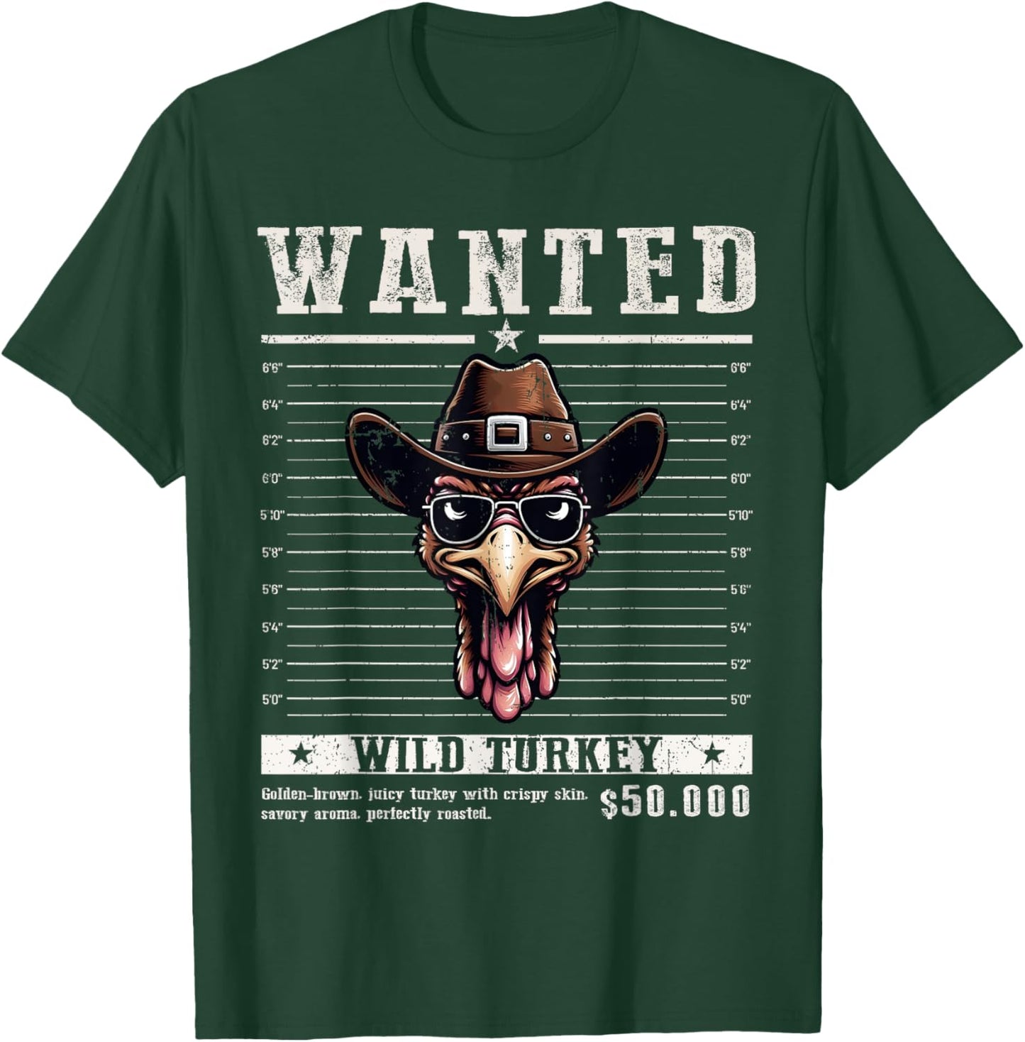Wanted Turkey Hunting Funny Thanksgiving Men's Women's T-Shirt - T-Shirt | Forest