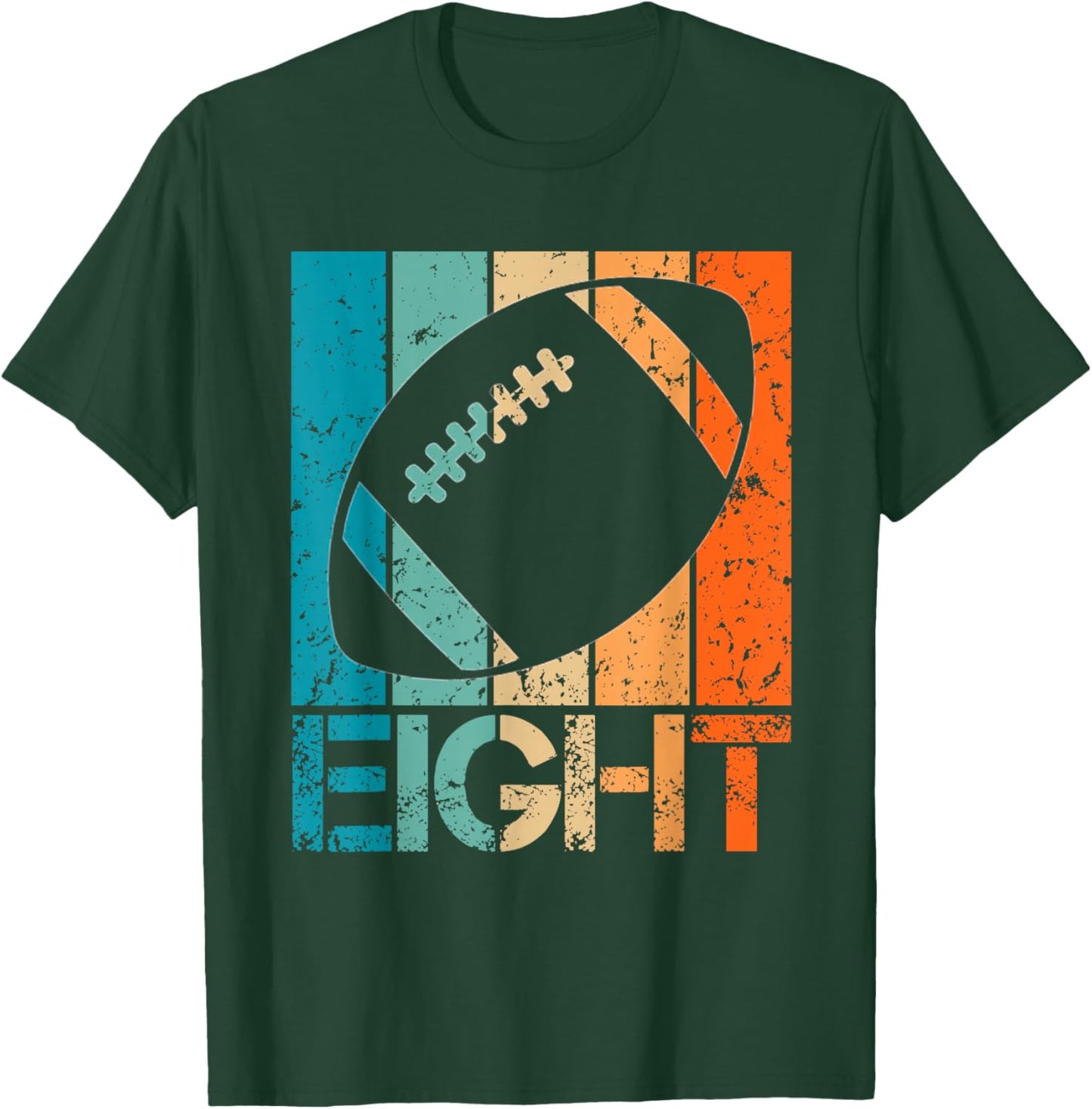 8th Football Birthday 8 Year Old 8yr Boys Birthday Football T-Shirt - T-Shirt | Forest