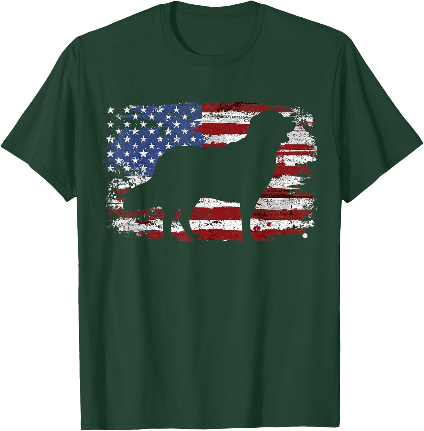 Golden Retriever Vintage USA Flag T-Shirt - T-Shirt | Forest