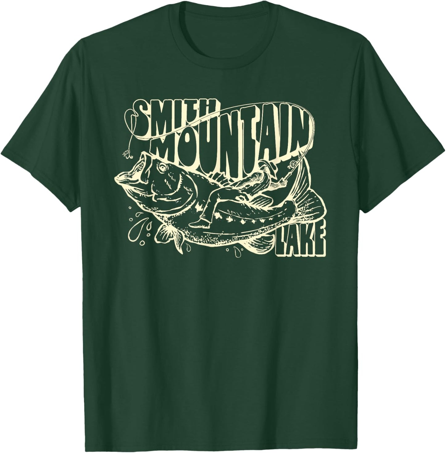 Smith Mountain Lake Virginia Striped Bass Fishing Rodeo T-Shirt - T-Shirt | Forest